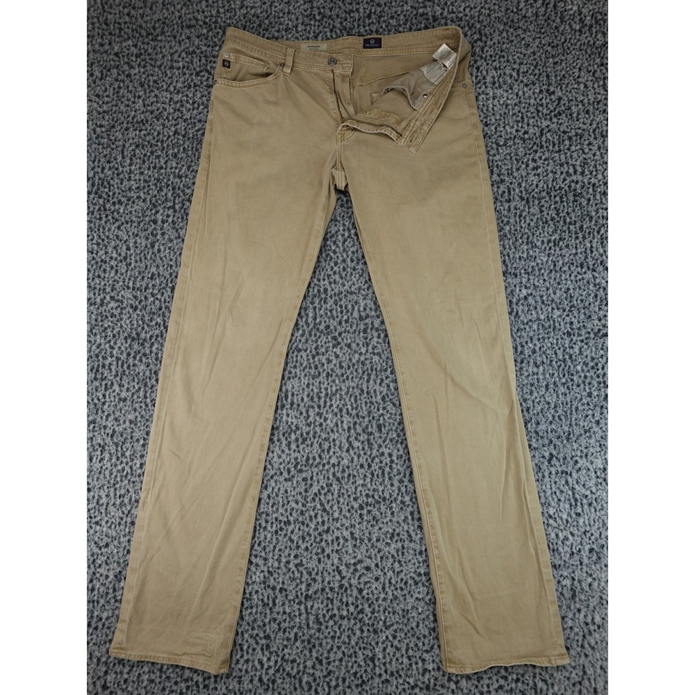 AG Adriano Goldschmied The Graduate Pants Mens 34x36 Khaki Tan Tailored Leg
